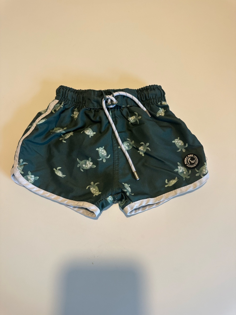 Binky Bro Green Turtle Print Kids Swim Shorts Size 18mo